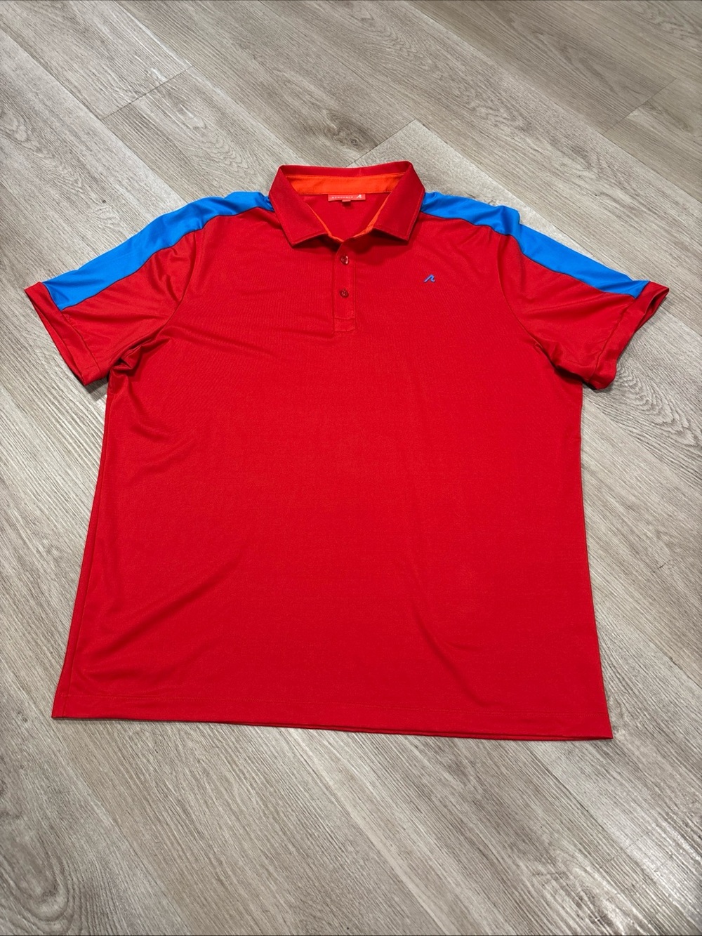 Redvanly Men's Size XL Rio Red Blue Golf Polo Shirt Stretch